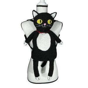 Black Cat Plush Backpack Spookville Critters Purse Adjustable Straps Zipper